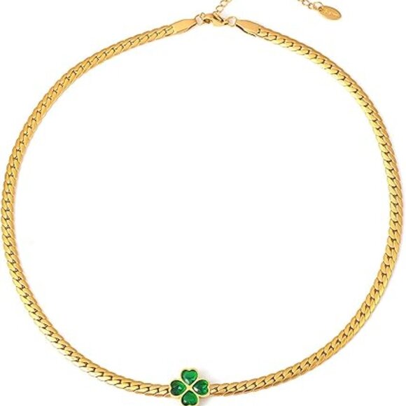 Neiman Marcus 14K Gold Plated Stainless Steel Clover Pendant Necklace - Picture 4 of 4